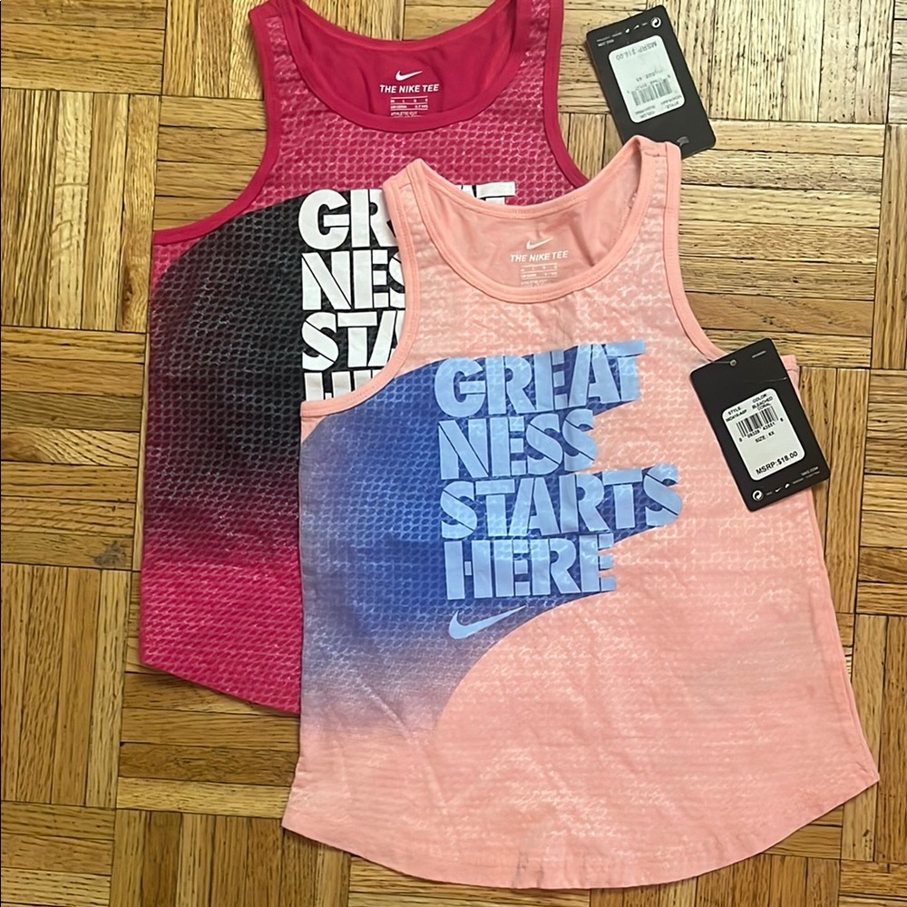 Nike Girls' Graphic Tank Tops - Hot Pink and light pink NWT 6x